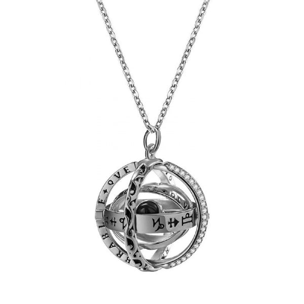 Elegante Collane cuore da donna in argento 925, zircone intarsiato, Ciondolo in pietra di vetro nero con proiezione Ti amo in 100 lingue, Regalo di compleanno di Natale Elegante Collane cuore da donna in argento 925, zircone intarsiato, Ciondolo in pietra di vetro nero con proiezione Ti amo in 100 lingue, Regalo di compleanno di Natale