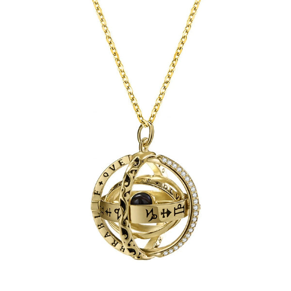 Collana con proiezione Ti amo in 100 lingue: ciondolo magnetico a Collana con proiezione Ti amo in 100 lingue: ciondolo magnetico a